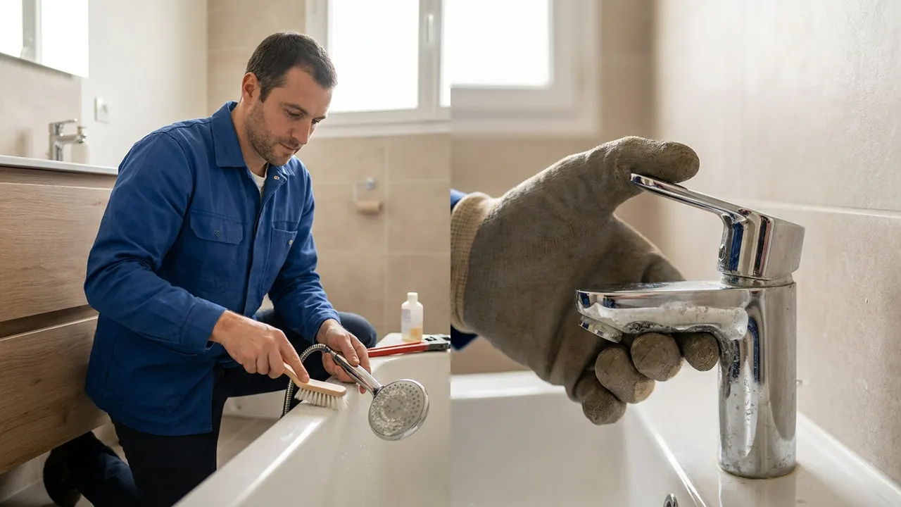 Résistance de chauffe-eau entartrée par le calcaire dans un appartement du Marais à Paris 4